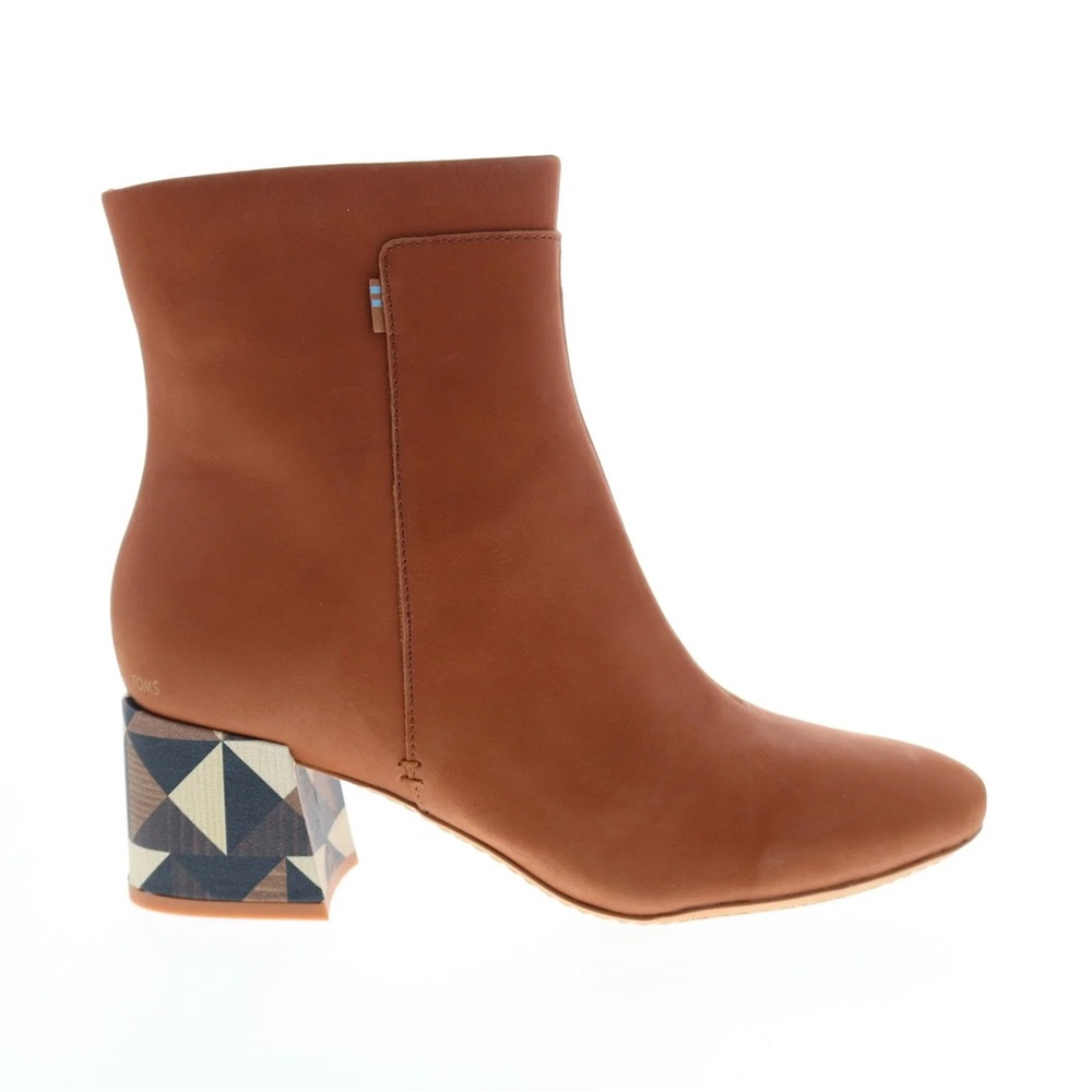 Toms Emmy Nubuck Ankle Boots with Geometric Heel - Sz. 7.5